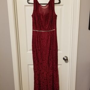 Burgandy Red Lace Gown